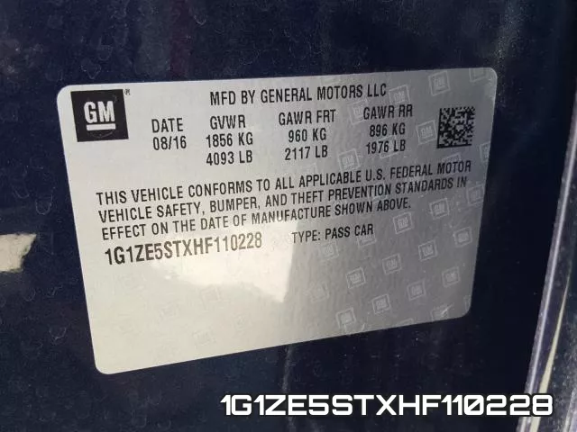 1G1ZE5STXHF110228 фото 2