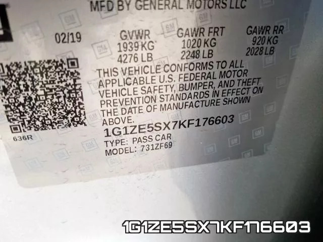 1G1ZE5SX7KF176603 фото 2