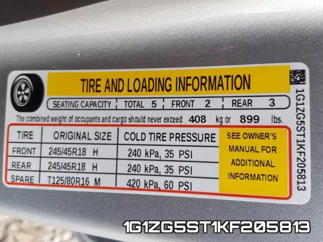 1G1ZG5ST1KF205813 фото 2