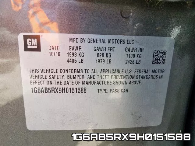 1G6AB5RX9H0151588 фото 2