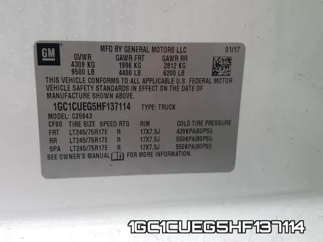 1GC1CUEG5HF137114 фото 2