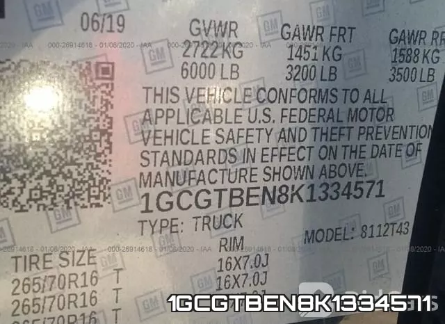 1GCGTBEN8K1334571 фото 10