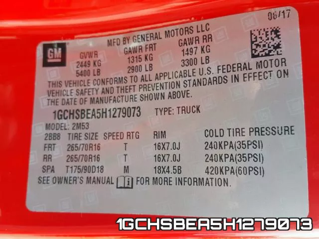 1GCHSBEA5H1279073 фото 2