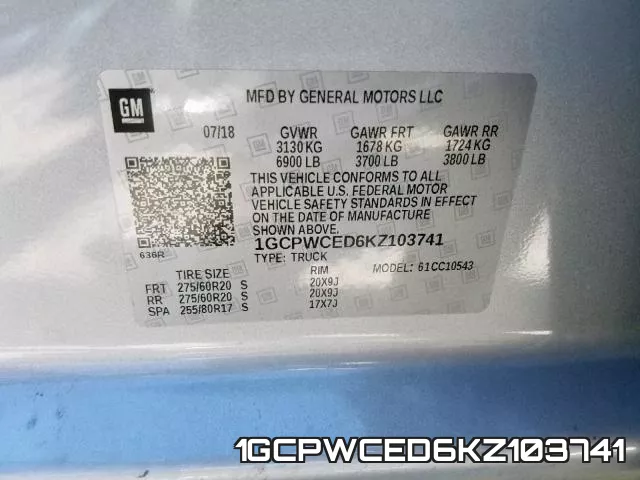 1GCPWCED6KZ103741 фото 2