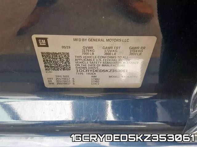1GCRYDED5KZ353061 фото 2