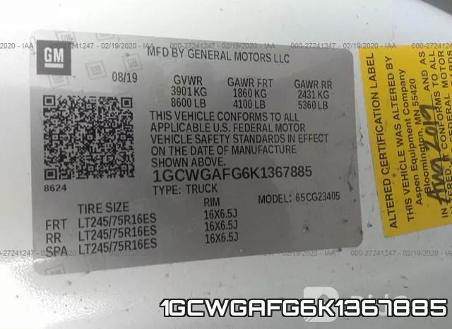1GCWGAFG6K1367885 фото 10