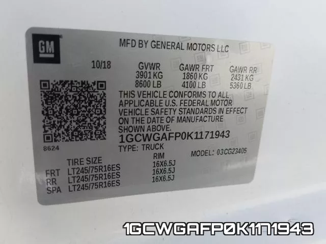 1GCWGAFP0K1171943 фото 2