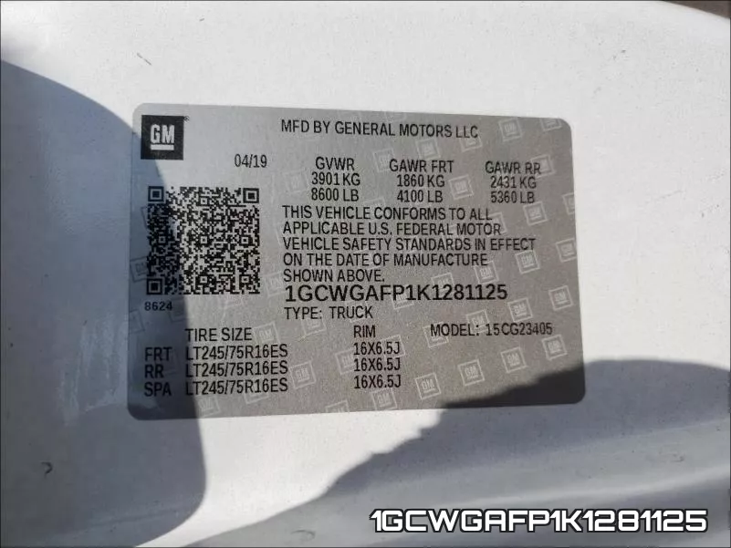 1GCWGAFP1K1281125 фото 2