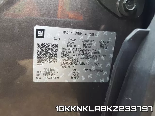 1GKKNKLA8KZ233797 фото 2