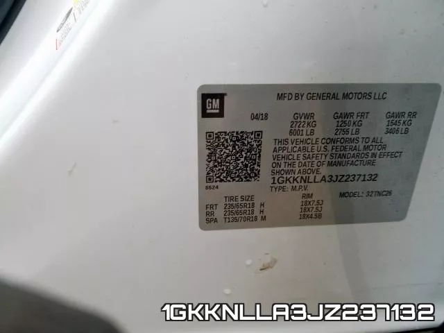 1GKKNLLA3JZ237132 фото 2
