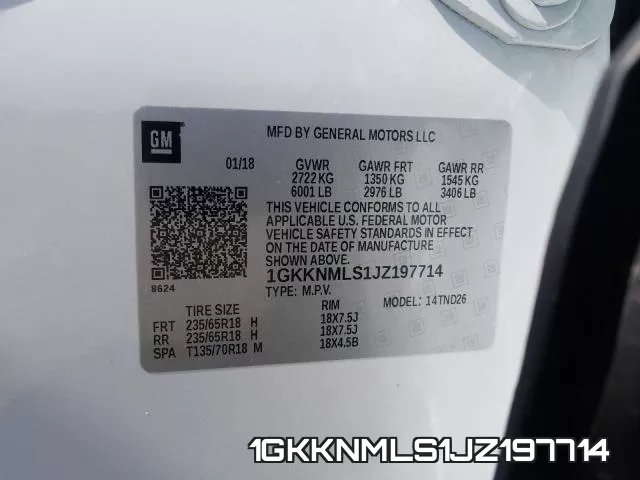 1GKKNMLS1JZ197714 фото 2