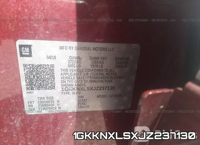 1GKKNXLSXJZ237130 фото 10