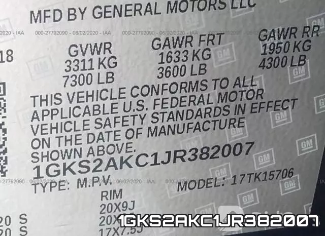 1GKS2AKC1JR382007 фото 10