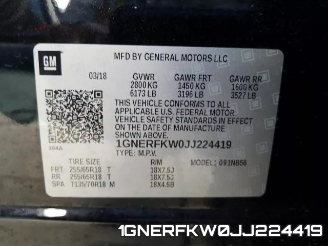 1GNERFKW0JJ224419 фото 2