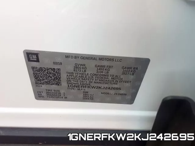 1GNERFKW2KJ242695 фото 2