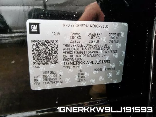 1GNERKKW9LJ191593 фото 2