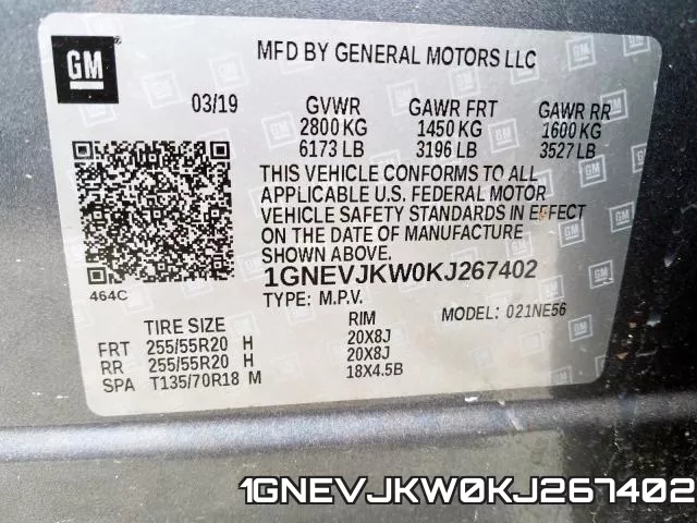 1GNEVJKW0KJ267402 фото 2