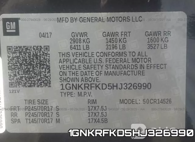 1GNKRFKD5HJ326990 фото 10