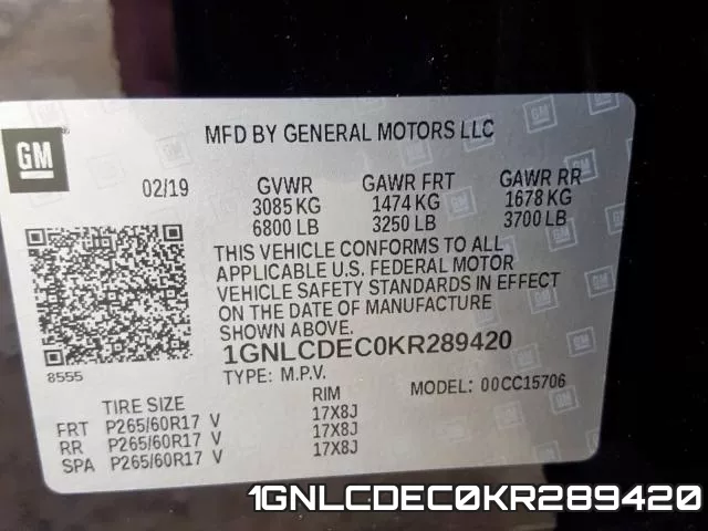 1GNLCDEC0KR289420 фото 2