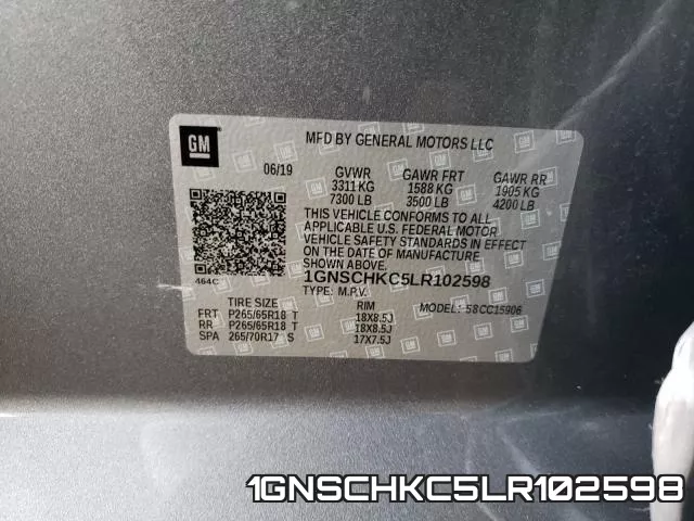 1GNSCHKC5LR102598 фото 2