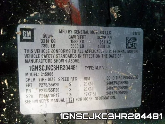 1GNSCJKC3HR204481 фото 2