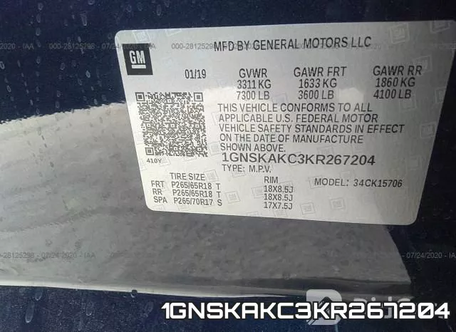 1GNSKAKC3KR267204 фото 10