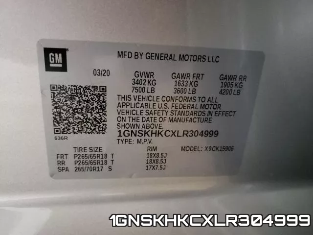 1GNSKHKCXLR304999 фото 2