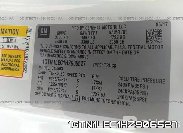 1GTN1LEC1HZ906527 фото 10