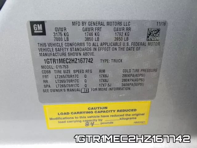 1GTR1MEC2HZ167742 фото 2