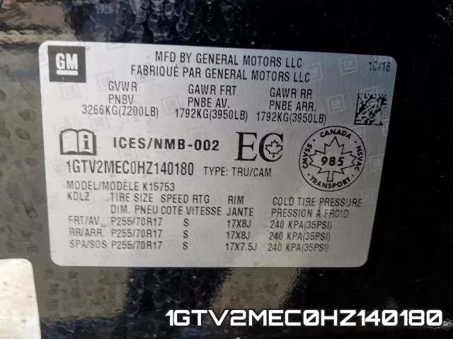 1GTV2MEC0HZ140180 фото 2