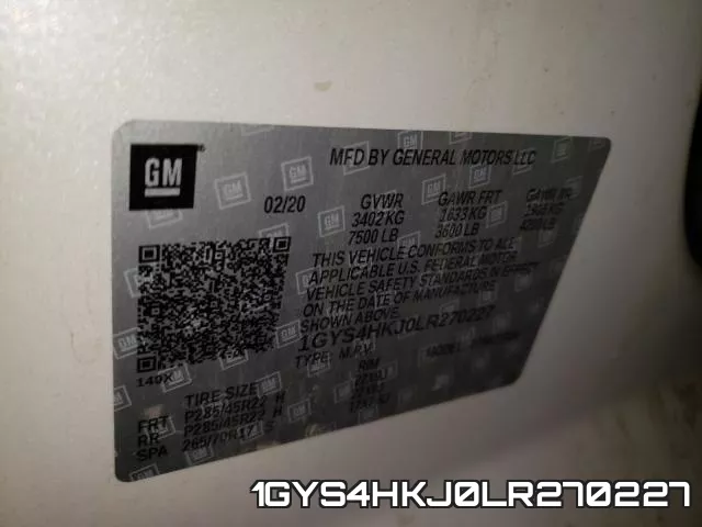 1GYS4HKJ0LR270227 фото 2