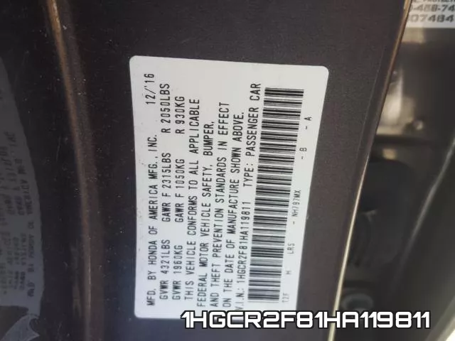 1HGCR2F81HA119811 фото 2