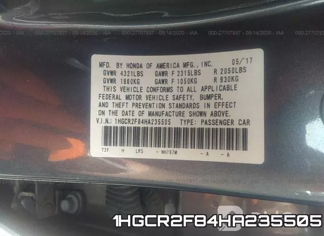 1HGCR2F84HA235505 фото 10