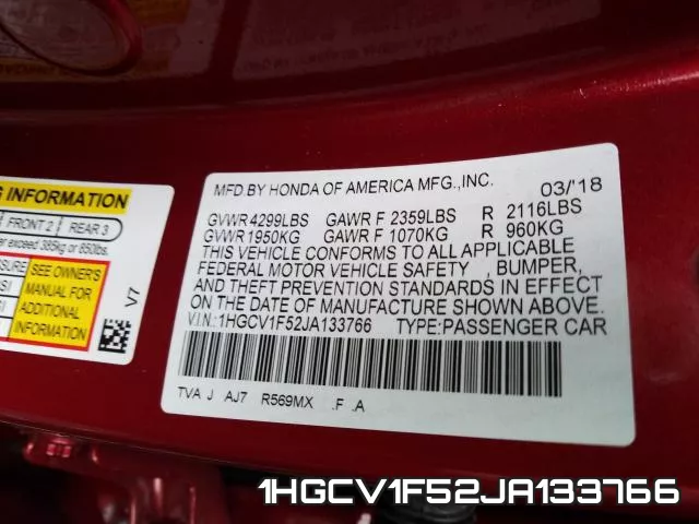 1HGCV1F52JA133766 фото 2