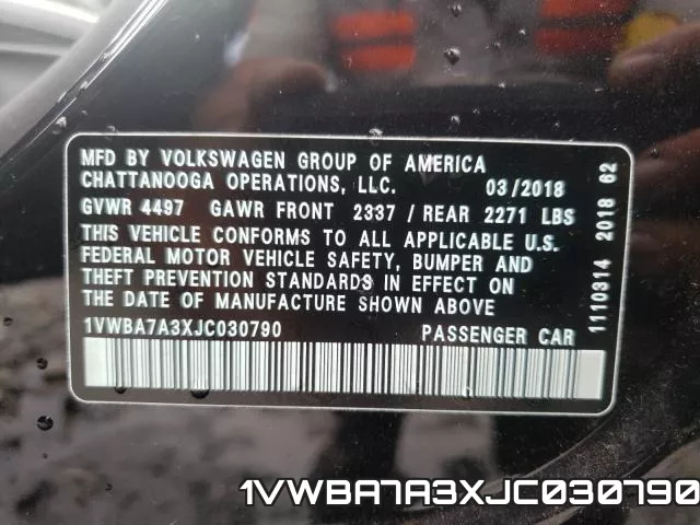 1VWBA7A3XJC030790 фото 2