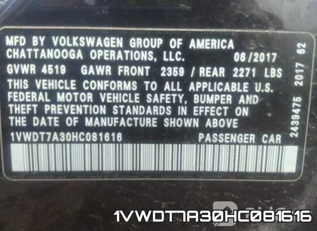 1VWDT7A30HC081616 фото 10