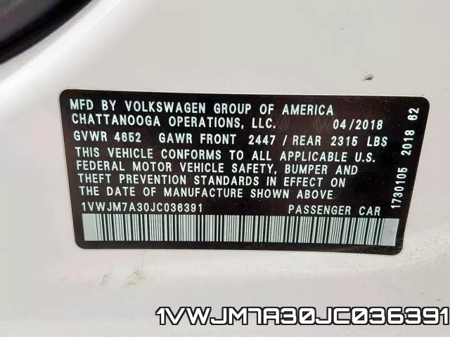 1VWJM7A30JC036391 фото 2