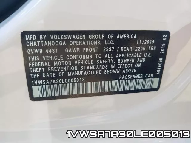 1VWSA7A30LC005013 фото 2