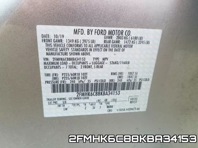 2FMHK6C88KBA34153 фото 2