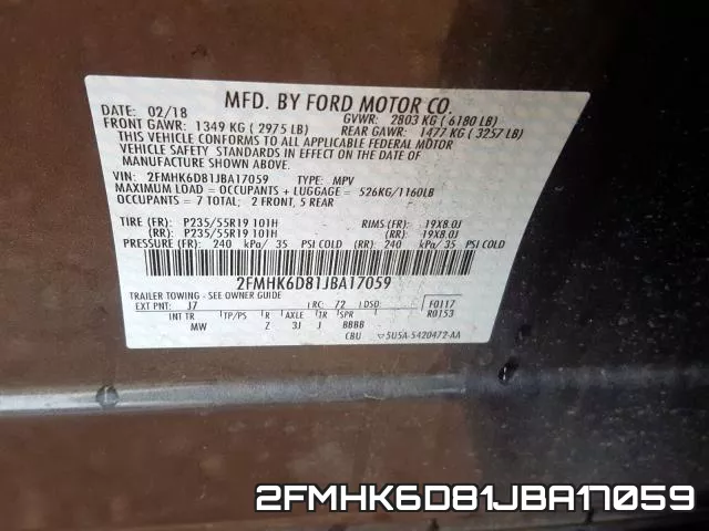 2FMHK6D81JBA17059 фото 2
