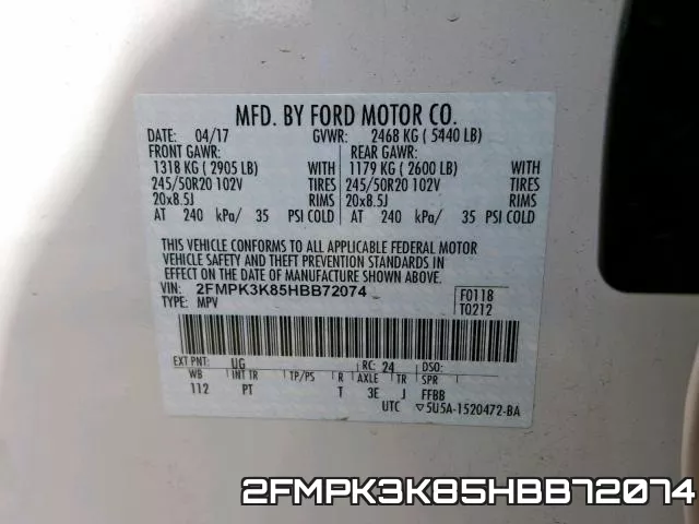 2FMPK3K85HBB72074 фото 2