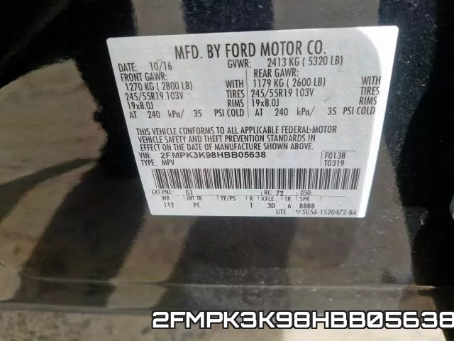 2FMPK3K98HBB05638 фото 2