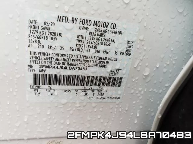 2FMPK4J94LBA70483 фото 2