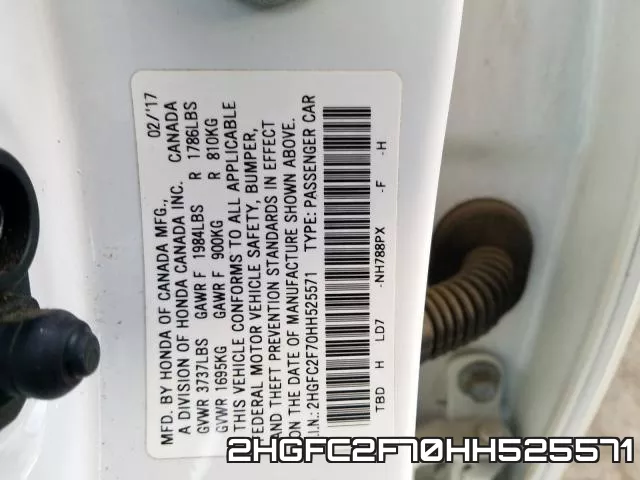 2HGFC2F70HH525571 фото 2