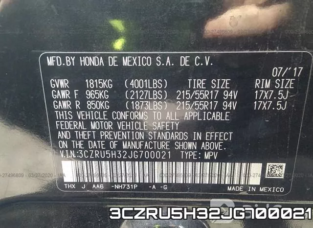 3CZRU5H32JG700021 фото 10