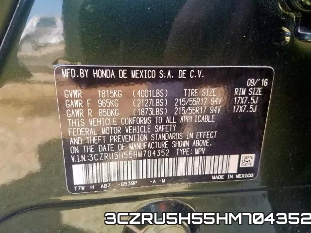 3CZRU5H55HM704352 фото 2