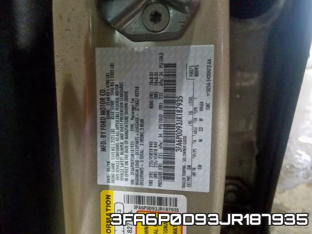 3FA6P0D93JR187935 фото 2