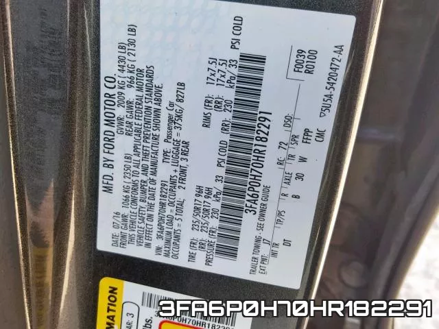 3FA6P0H70HR182291 фото 2