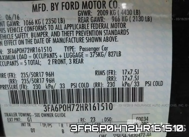3FA6P0H72HR161510 фото 10