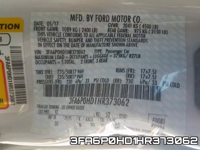 3FA6P0HD1HR373062 фото 2